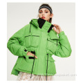 Wholesale Streetwear Pure Color Parka Jacket for Women